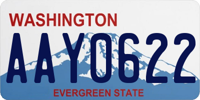 WA license plate AAY0622