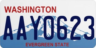 WA license plate AAY0623