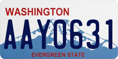 WA license plate AAY0631