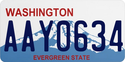 WA license plate AAY0634