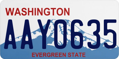 WA license plate AAY0635