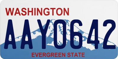WA license plate AAY0642