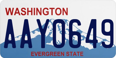 WA license plate AAY0649