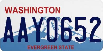 WA license plate AAY0652