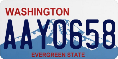 WA license plate AAY0658