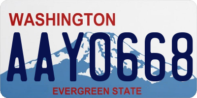 WA license plate AAY0668