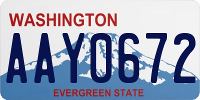 WA license plate AAY0672