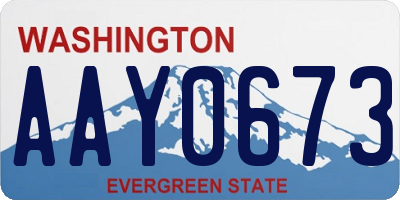 WA license plate AAY0673