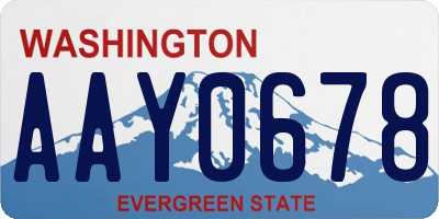 WA license plate AAY0678