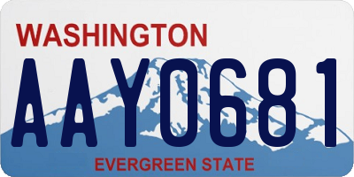 WA license plate AAY0681