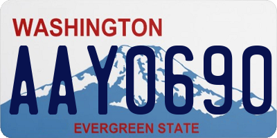 WA license plate AAY0690