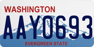 WA license plate AAY0693