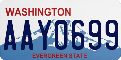 WA license plate AAY0699