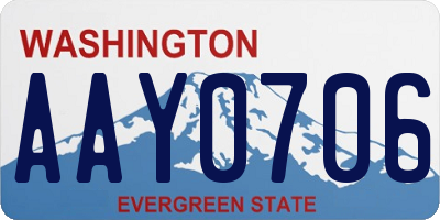 WA license plate AAY0706