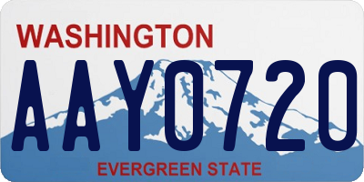 WA license plate AAY0720