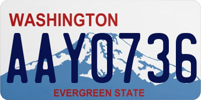 WA license plate AAY0736