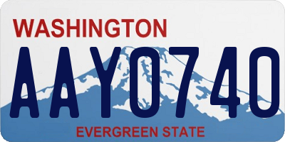 WA license plate AAY0740