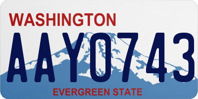 WA license plate AAY0743