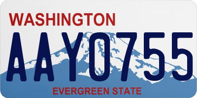 WA license plate AAY0755