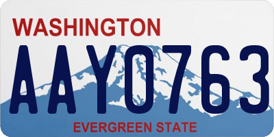 WA license plate AAY0763