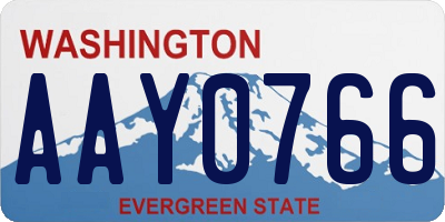 WA license plate AAY0766