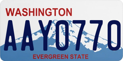 WA license plate AAY0770