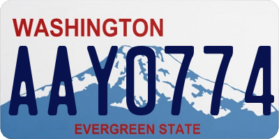 WA license plate AAY0774