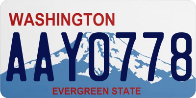 WA license plate AAY0778