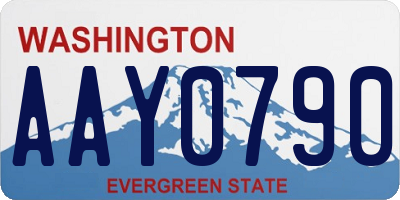 WA license plate AAY0790