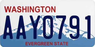 WA license plate AAY0791