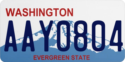 WA license plate AAY0804