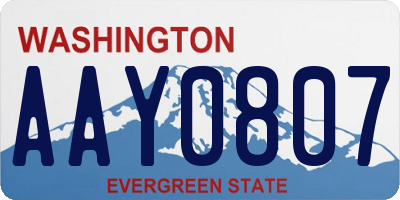 WA license plate AAY0807