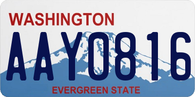 WA license plate AAY0816