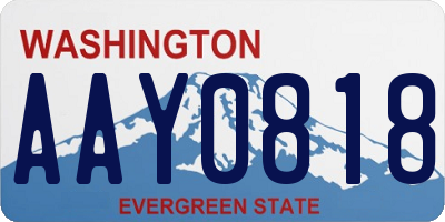 WA license plate AAY0818