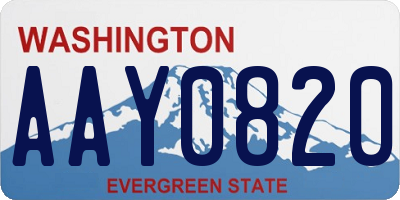 WA license plate AAY0820