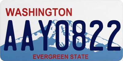 WA license plate AAY0822
