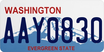 WA license plate AAY0830