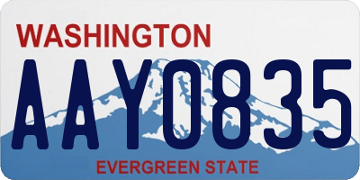 WA license plate AAY0835