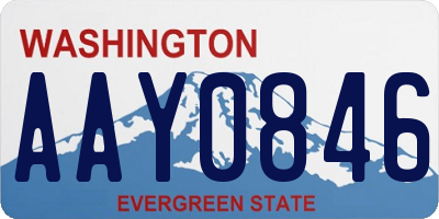 WA license plate AAY0846
