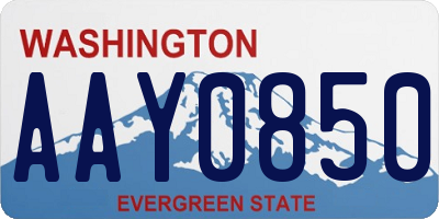 WA license plate AAY0850