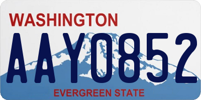 WA license plate AAY0852
