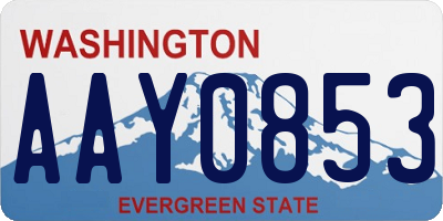 WA license plate AAY0853
