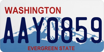 WA license plate AAY0859