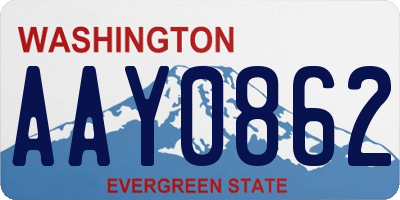WA license plate AAY0862