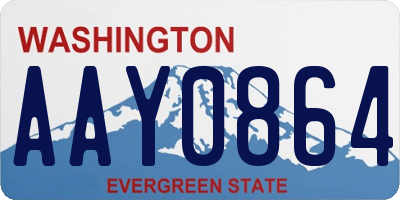 WA license plate AAY0864