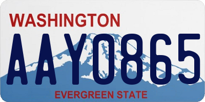 WA license plate AAY0865