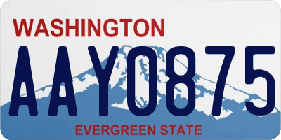 WA license plate AAY0875