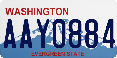 WA license plate AAY0884