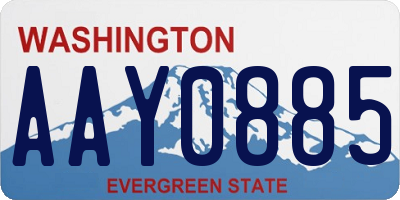 WA license plate AAY0885