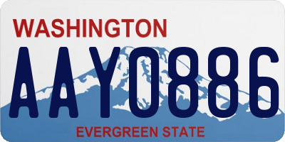 WA license plate AAY0886